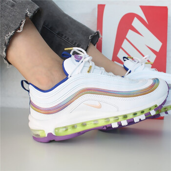 耐克nike女鞋春季新款运动鞋air max 97子弹头炫彩三原色全掌气垫休闲
