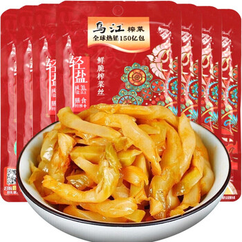 乌江榨菜丝大袋装榨菜脆口萝卜重庆咸菜下饭菜鲜脆菜丝70g12包