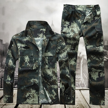 夏季迷彩服套装防刮耐磨作训服劳保服冬季学生军训户外野外训练服 夏