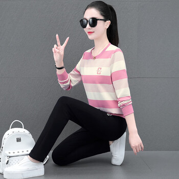 勤驰高个子女生运动套装春秋季运动服套装女生减龄灰色xl女110斤120斤