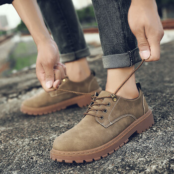 马登maden秋季短靴子男英伦工装马丁靴低帮伐木鞋韩版休闲鞋百搭板鞋