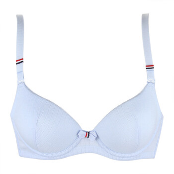 怡兰芬少女文胸学育期薄款高中生内衣小杯小胸聚拢大学生胸罩 蓝色