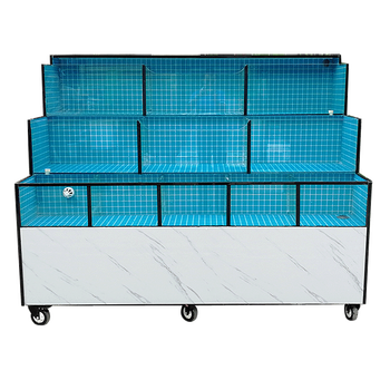 菜市场卖鱼鱼缸海鲜池玻璃鱼缸贝类池小型缸移动定制超市商用卖鱼鱼池