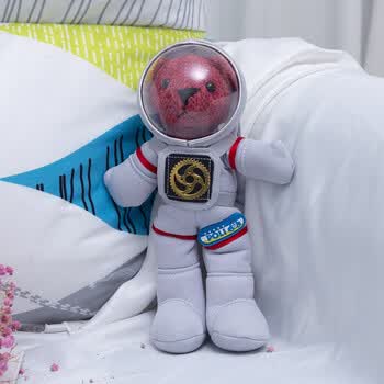 创意太空服菠萝熊公仔毛绒玩偶可爱网红卡通宇航员小熊钥匙扣挂件