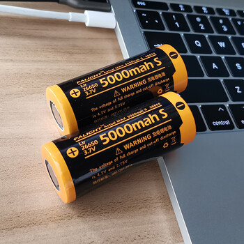 xmsj 26650锂电池 大容量高性能可充电强光手电筒平头动力电池3.