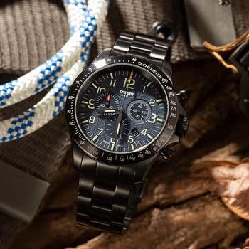 traser创瑟瑞士手表p67officerpro系列氚气户外运动三眼计时石英男表