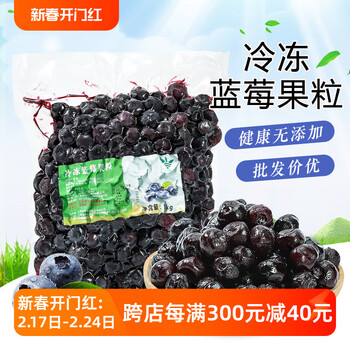 xywlkj速冻蓝莓果粒1kg冷冻蓝莓鲜果果肉果粒果酱奶茶店果汁果茶商用