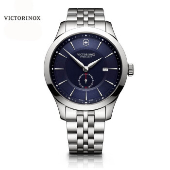维氏VICTORINOX瑞士手表 联盟系列瑞士原装进口钢带大表盘商务石英手表男 蓝色
