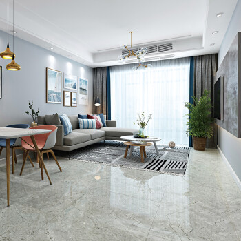 瓷砖现代客厅灰色仿大理石瓷砖800x800地砖防滑抛釉地板砖灰色地砖