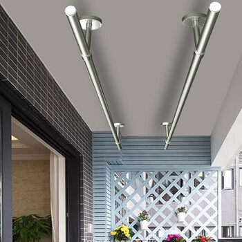 晾衣杆阳台顶装固定式凉衣服架晒衣杆一根管304不锈钢晾衣架室外sus长