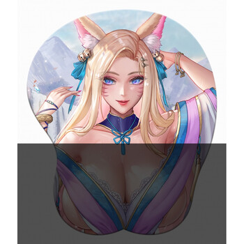 原神八重樱子喜多川3d胸立体鼠标垫碧蓝航线游戏动漫硅胶护手腕垫定制