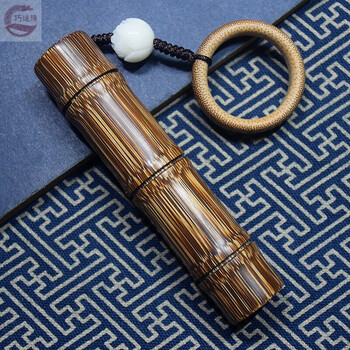 巧珑珠竹把件金丝竹实心竹手把件竹子手把件竹节男士随身把玩包浆文玩