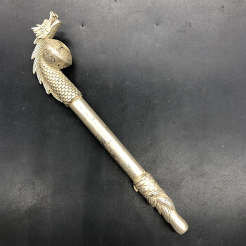 清代古玩古董杂项收藏真货大清乾隆年制龙头烟袋烟杆【图片 价格 品牌