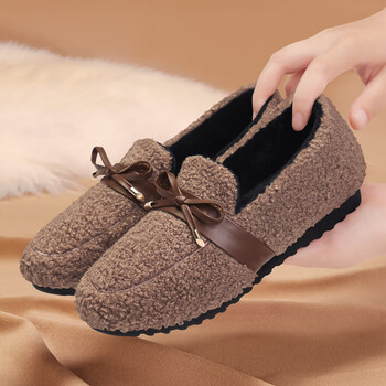 何乐豆豆鞋女冬款冬季加绒毛毛鞋冬天外穿一脚蹬冬2023老人东北老北京