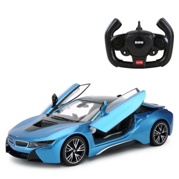 星辉（Rastar）宝马i8遥控车汽车模型儿童玩具车跑车遥控开门女儿男孩生日礼物 71060 蓝