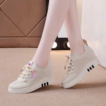 yzyw361内增高女鞋新款春季网鞋女透气百搭女士休闲广场舞鞋旅游运动