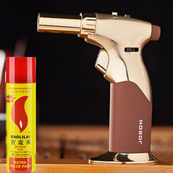 艾灸点火神器烧木炭雪茄烧烤中邦防风喷火枪打火机充气高温直冲焊枪点