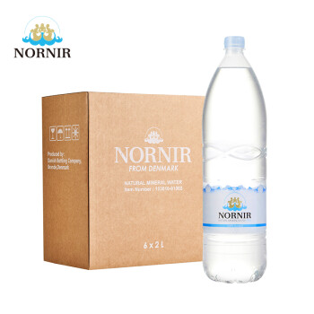 丹麦进口 诺伦（NORNIR）天然矿泉水2L*6瓶 饮用水 整箱装