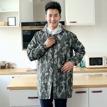 干活穿的衣服男士罩衣成人工作服外套家用厨房大人防水防油围裙秋冬季