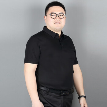 胖大帅2022夏季新款透气凉爽短袖t恤男宽松大码翻领加肥加大肥佬商务