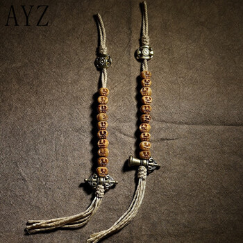 ayz【原创】西藏牦牛骨藏式流苏佛珠文玩配饰菩提侧挂手串菩提记子