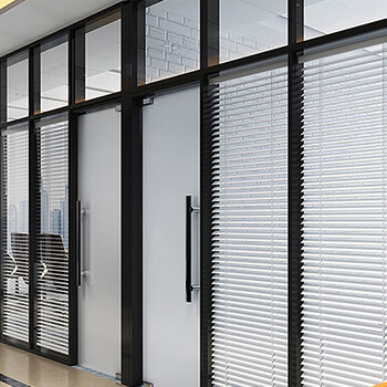 亚彩办公家具高隔断办公室玻璃屏风隔断墙铝合金钢化玻璃隔音墙百叶窗