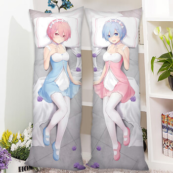 saber蕾姆真白周边长抱枕定制diy 生日礼物 拉姆蕾姆【枕套 枕芯】 60