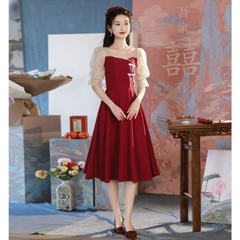 服饰内衣>女装>礼服>gogdronc>gogdronc订婚衣服女夏季新娘结婚敬酒服