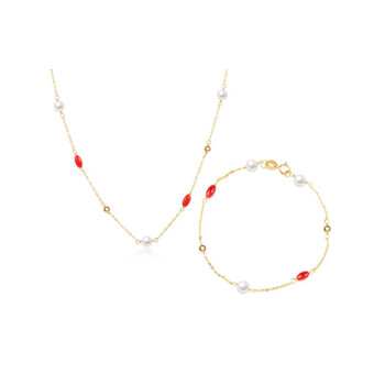 akoyaclorisying珍珠项链18项链日本akoya海水珍珠珊瑚锁骨链可项链