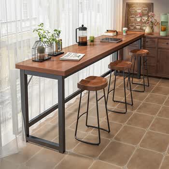 耐家(naijia)靠墙吧台桌长条桌家用阳台吧台桌靠窗一体式客厅吧台桌
