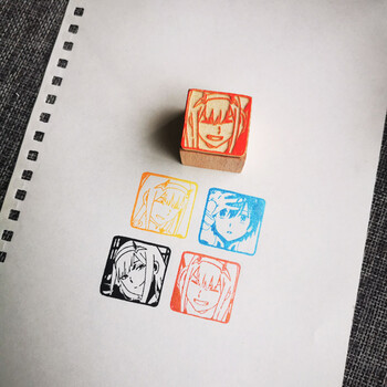 国家队周边darlinginthefranxx广02头像木质印章动漫礼物礼品02a款