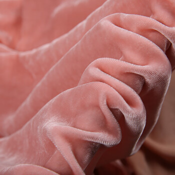 桑蚕丝布料高档杭州丝绸绒面料100底布丝绒连衣裙旗袍阔腿布料浅粉