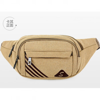 新款男士帆布运动腰包骑行腰包收钱包收银钱包健身腰包休闲斜挎包