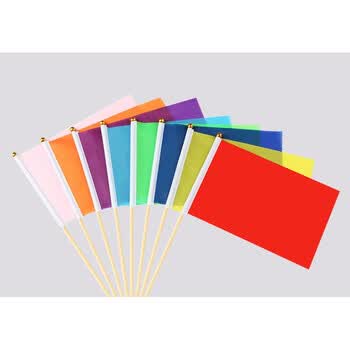 fgacct 个号手拿小彩旗运动会手持三角彩色旗手挥手摇小白小黄旗定 30