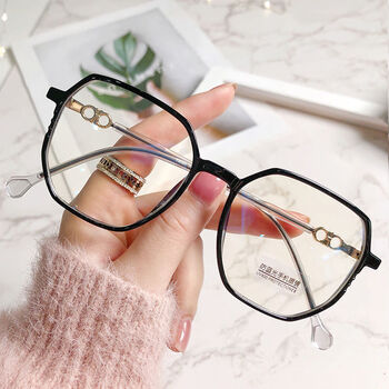 防蓝光眼镜男女学生韩版有度数素颜眼睛网红镜框无度数黑色框防蓝光