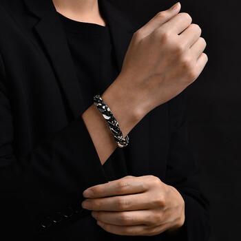 ideagemer陶瓷古巴手链男士潮流时尚小众痞帅欧美风个性百搭男生手环