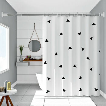 卫生间加厚浴帘布防水防霉浴帘套装免打孔浴室隔断帘门帘窗户挂帘不加