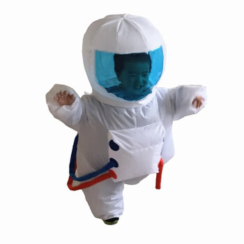 充气太空服儿童宇航员卡通人偶服装行走表演宇航员宝宝太空服蓝色镜片