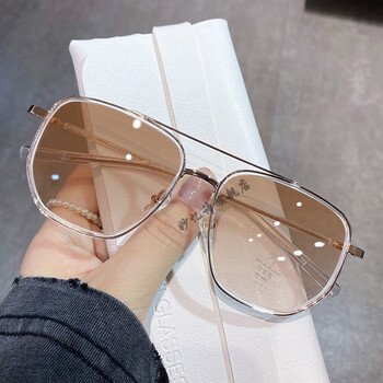 眼镜男有度数超轻帅气近视镜韩版潮流护目平光镜批发玫瑰金框变色茶防