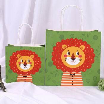 儿童礼品袋卡通生日手提袋幼儿园送小朋友伴手回礼袋零食包装纸袋狮子