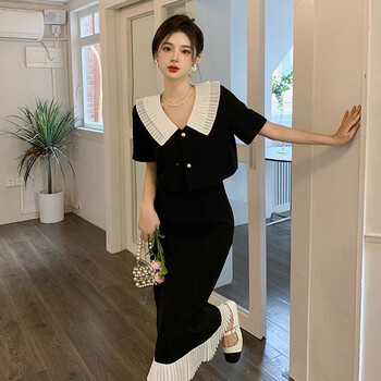 君瑞思青少女御姐轻熟风小洋装套装裙女夏季小个子茶系穿搭一整套感两