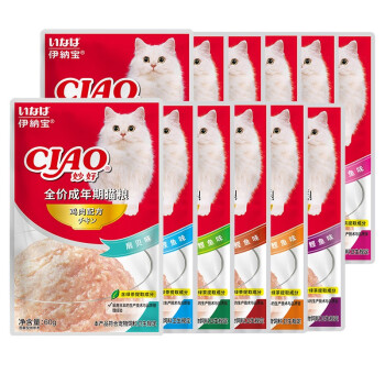 伊纳宝（INABA）猫零食 ciao妙鲜包 妙好猫湿粮猫罐头 金枪鱼60g*12包