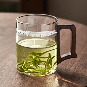 hu tea)茶杯男士绿专用茶水分离泡过滤月牙杯玻璃水杯子办公室 【400