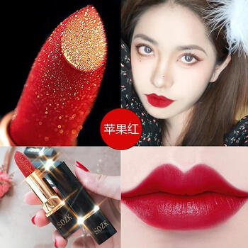 黑管口红小金钻炫亮滋润唇膏防水保湿不易掉色学生款女yi #10辣椒红