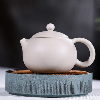 白泥紫砂壶宜兴紫砂壶纯手工稀有白段白泥西施紫砂壶名家茶壶内壁章