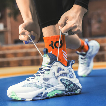 特美刻破影3篮球鞋男大童防滑运动鞋青少年体育生实战减震球鞋白靛蓝