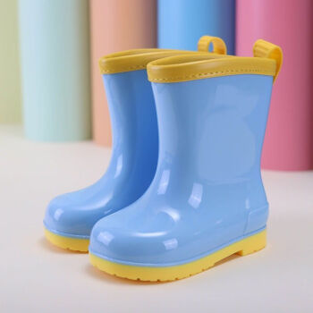 新款萌龙儿童雨鞋水鞋可爱恐龙男女童雨靴防水防滑耐磨童雨鞋蓝色裸鞋