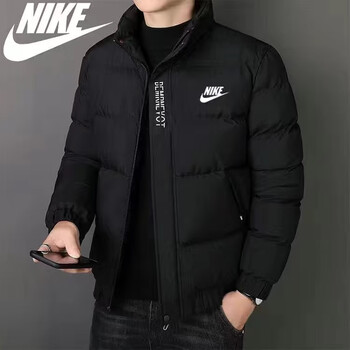 nike耐克羽绒棉服男士2022年新款冬季防寒保暖加绒加厚棉衣立领修身青