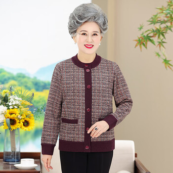 中老年女装>zkhe>zkhe老人家女羊毛衫加厚妈妈装针织衫外套中老年人