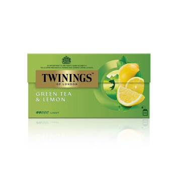 川宁TWININGS 绿茶 进口茶叶柠檬绿茶25片装 独立学生茶包袋泡茶